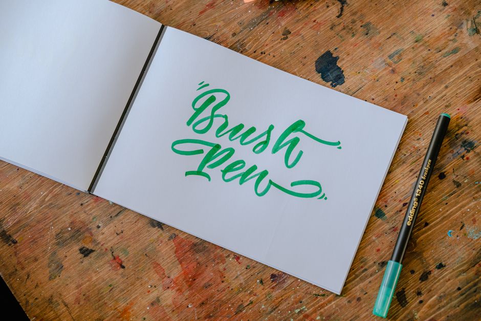 Brush pen calligraphy artwork on paper