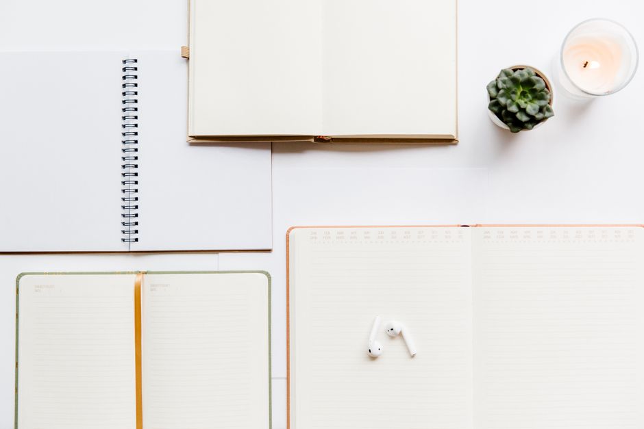 Two different planners spread open