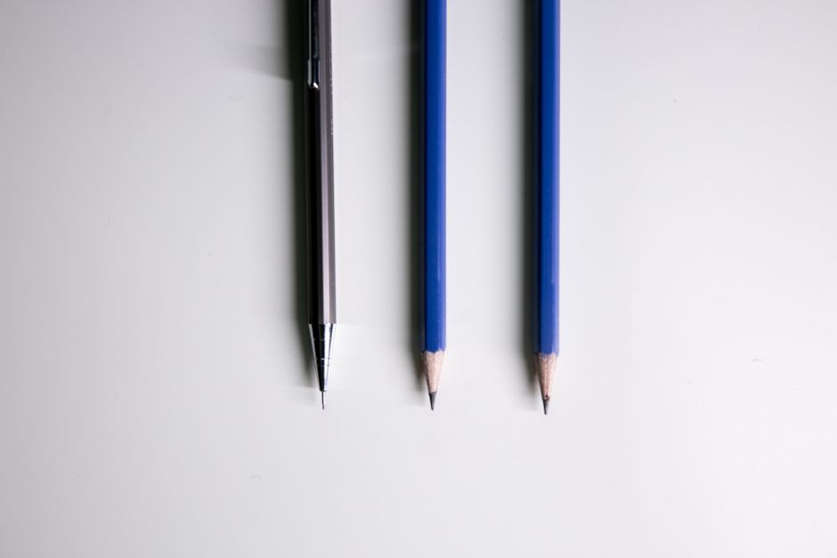 Mechanical pencil writing on paper
